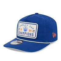 Men's New Era  Royal Edmonton Oilers Throwback Stanley Cup Champions Side Patch 19TWENTY Adjustable Hat