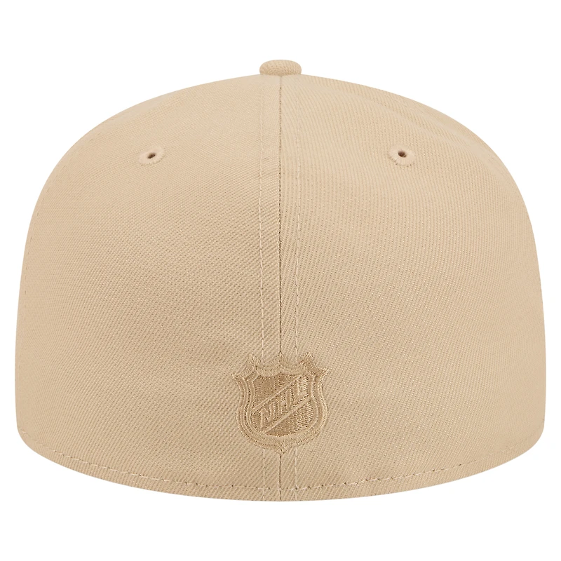 Casquette ajustée A-Frame 59FIFTY des Oilers d'Edmonton de New Era pour homme, couleur beige