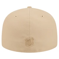 Casquette ajustée A-Frame 59FIFTY des Oilers d'Edmonton de New Era pour homme, couleur beige