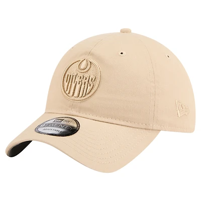 Men's New Era Tan Edmonton Oilers Color Pack 9TWENTY Adjustable Hat