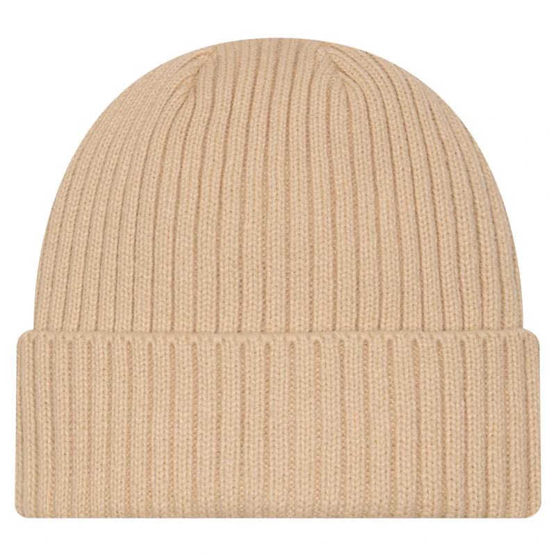 Bonnet en tricot à revers New Era Tan Edmonton Oilers Color Pack pour homme