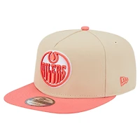 Men's New Era  Tan Edmonton Oilers Color Pack Two-Tone 9FIFTY A-Frame Snapback Hat