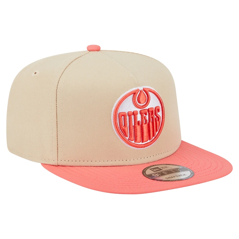 Men's New Era  Tan Edmonton Oilers Color Pack Two-Tone 9FIFTY A-Frame Snapback Hat