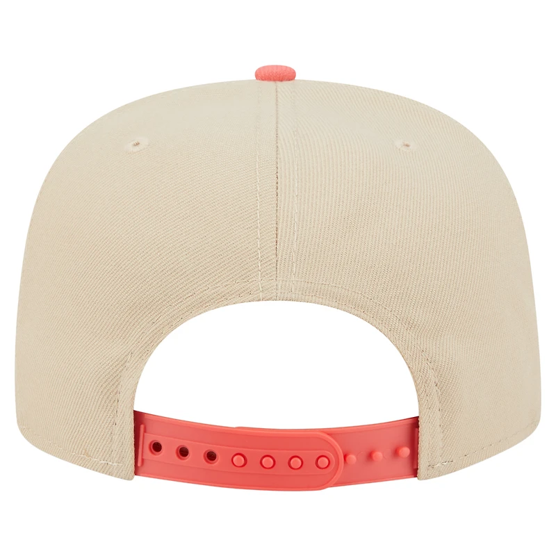 Men's New Era  Tan Edmonton Oilers Color Pack Two-Tone 9FIFTY A-Frame Snapback Hat