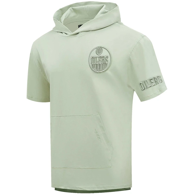 Men's Pro Standard Green Edmonton Oilers Neutral Short Sleeve Pullover Hoodie