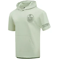 Men's Pro Standard Green Edmonton Oilers Neutral Short Sleeve Pullover Hoodie