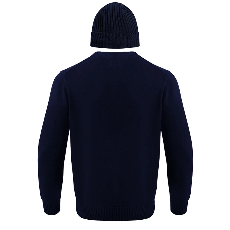 Men's Pro Standard Navy Edmonton Oilers Pullover Sweater & Cuffed Knit Hat Box Gift Set