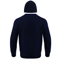 Men's Pro Standard Navy Edmonton Oilers Pullover Sweater & Cuffed Knit Hat Box Gift Set