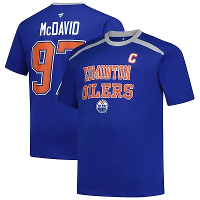 Men's Profile Connor McDavid Royal Edmonton Oilers Big & Tall Name Number T-Shirt