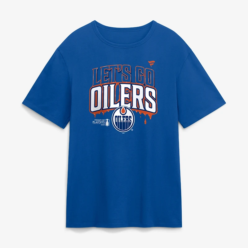 Men's Royal Edmonton Oilers 2026 Stanley Cup Playoffs Slogan T-Shirt