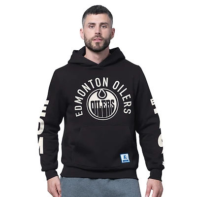 Men's Starter  Black Edmonton Oilers Handoff Hoodie