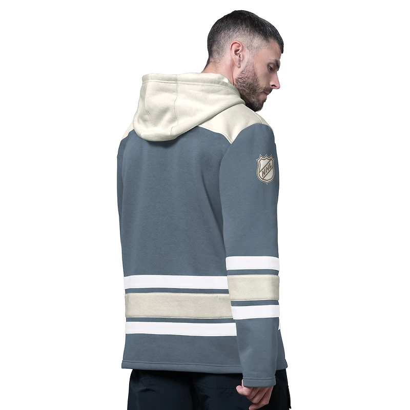 Men's Starter  Gray Edmonton Oilers Slapshot Fleece Hoodie