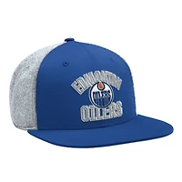 Men's Starter  Royal Edmonton Oilers Melton Wool Classic Startfit Snapback Hat