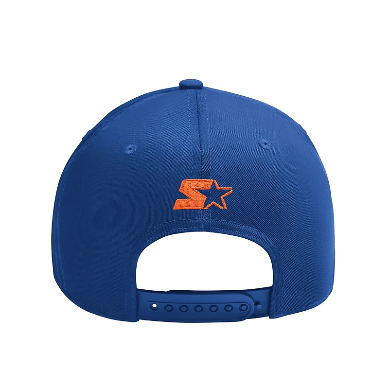 Men's Starter  Royal Edmonton Oilers Splash Curved Startfit Snapback Hat