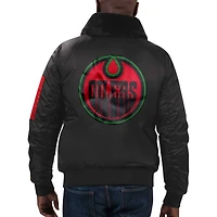 Men's Starter x Ty Mopkins Black Edmonton Oilers History Month Satin - Full-Zip Jacket