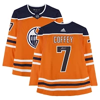Maillot orange autographié de Paul Coffey des Oilers d'Edmonton (Adidas)