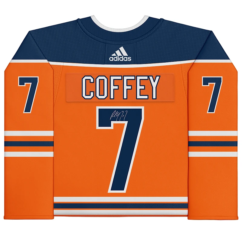 Paul Coffey Edmonton Oilers Autographed Orange adidas Jersey