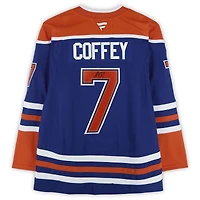 Paul Coffey Edmonton Oilers Autographed Royal Fanatics Premium Jersey