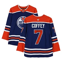 Paul Coffey Edmonton Oilers Autographed Royal Fanatics Premium Jersey with "HOF 04" Inscription