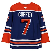 Paul Coffey Edmonton Oilers Autographed Royal Fanatics Premium Jersey with "HOF 04" Inscription