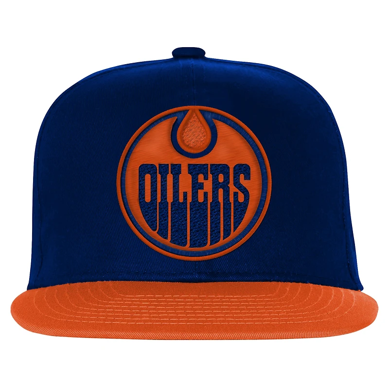 Casquette ajustable à bord plat Essentials des Oilers d'Edmonton pour enfants d'âge préscolaire Outerstuff