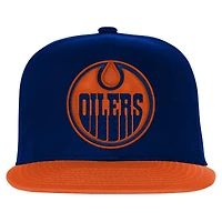 Casquette ajustable à bord plat Essentials des Oilers d'Edmonton pour enfants d'âge préscolaire Outerstuff