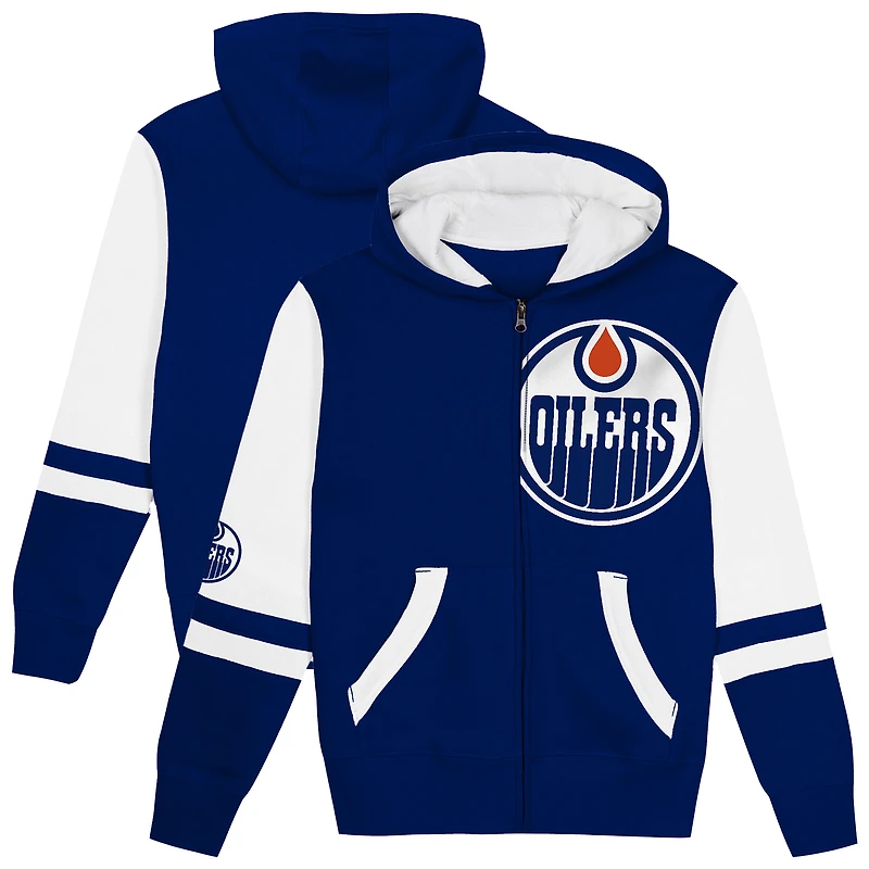 Sweat à capuche entièrement zippé pour enfants d'âge préscolaire Royal Edmonton Oilers Face Off