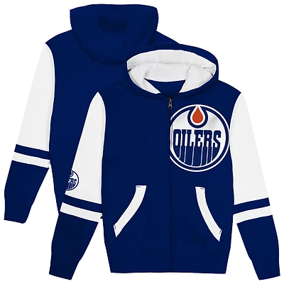 Sweat à capuche entièrement zippé pour enfants d'âge préscolaire Royal Edmonton Oilers Face Off