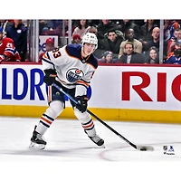 Ryan Nugent-Hopkins Edmonton Oilers Unsigned White Jersey Skating Photograph