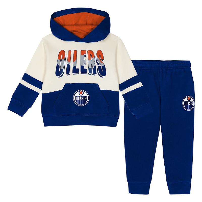 Ensemble sweat à capuche et pantalon de survêtement Chants & Cheers des Oilers d'Edmonton Royal Outerstuff pour tout-petits