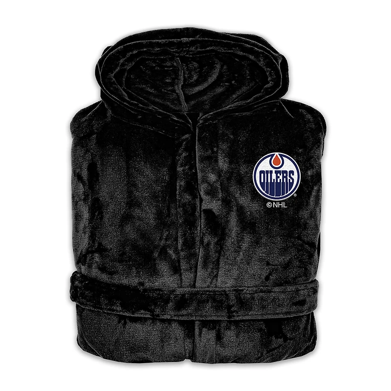 Peignoir à capuche unisexe ISlide noir Edmonton Oilers Phantom