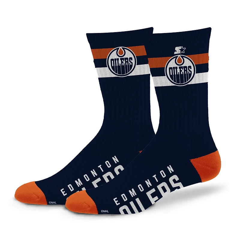 Unisex Starter Edmonton Oilers Team Color Two-Stripe Crew Socks