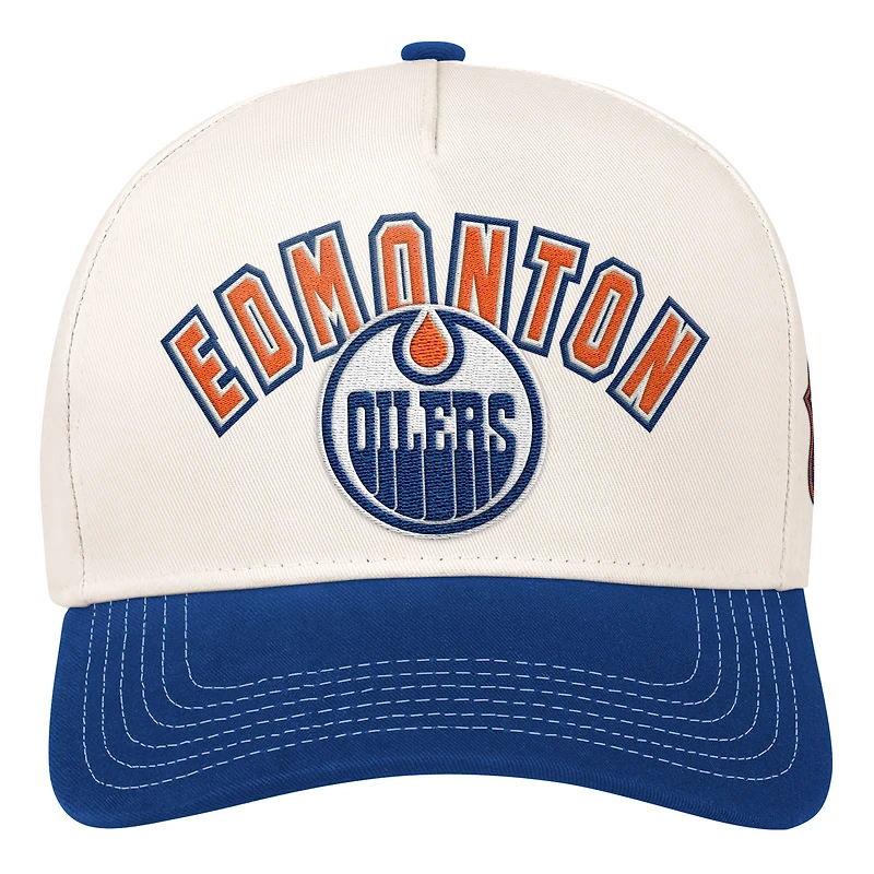 Unisex Starter White/Royal Edmonton Oilers Casual Adjustable Hat