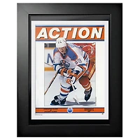 Wayne Gretzky Edmonton Oilers 1987 Action - Couverture de programme encadrée 12'' x 16''