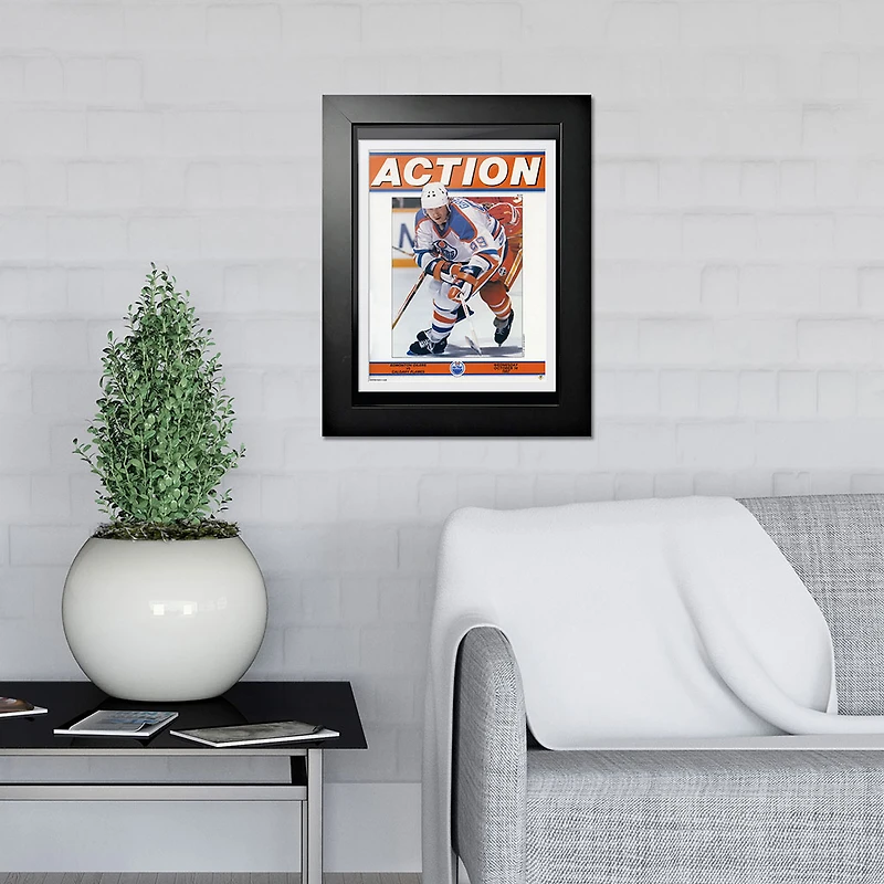 Wayne Gretzky Edmonton Oilers 1987 Action - 12'' x 16'' Framed Program Cover