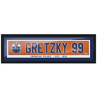 Wayne Gretzky Edmonton Oilers 6 `` x 22 '' réplique encadrée autographe ancien nom - barre