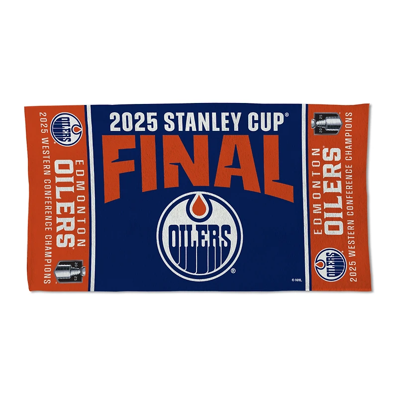 WinCraft Edmonton Oilers 2025 Western Conference Champions Locker Room 22" x 42" Double-Sided Celebration Towel