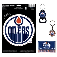 Ensemble de 4 porte-clés et aimants WinCraft Edmonton Oilers