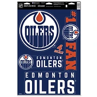 Feuille d'autocollants multi-usages WinCraft Edmonton Oilers Primary 11 po x 17 po