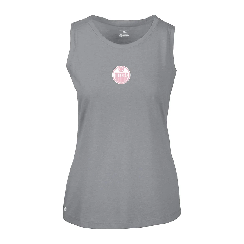 Women's Levelwear  White Edmonton Oilers Mother's Day Macy Core Logo Tank Top