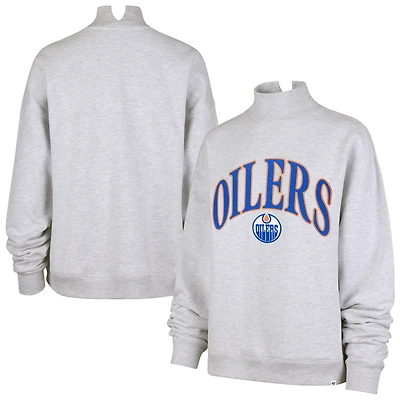 Women's '47  Gray Edmonton Oilers Vantage Mock Neck Sweatshirt
