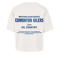 Women's '47  Sand Edmonton Oilers Leon Foundation City Cropped T-Shirt