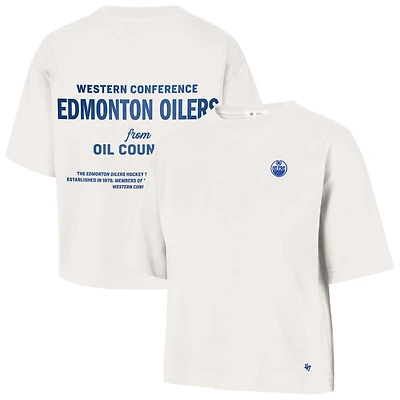 Women's '47 Sand Edmonton Oilers Leon Foundation City Cropped T-Shirt