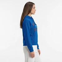 Women's Champion  Royal Edmonton Oilers Arched Pill Box Hoodie