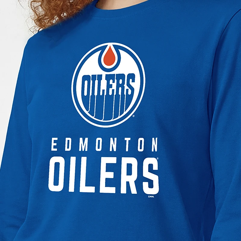 T-shirt à manches longues Champion Royal Edmonton Oilers pour femmes