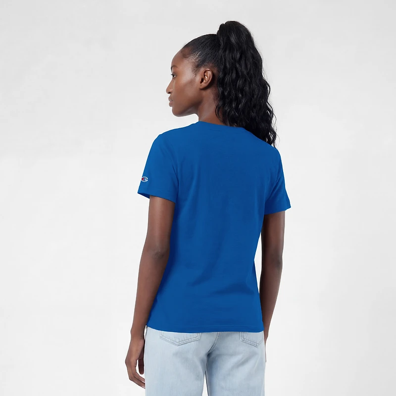 Women's Champion  Royal Edmonton Oilers Wordmark Lockup T-Shirt