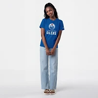Women's Champion  Royal Edmonton Oilers Wordmark Lockup T-Shirt