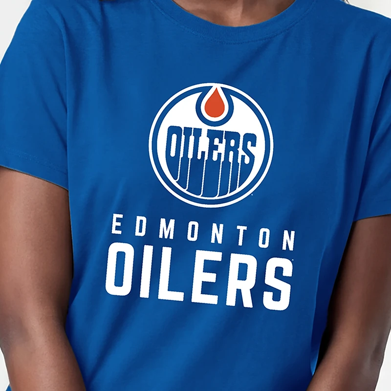 Women's Champion  Royal Edmonton Oilers Wordmark Lockup T-Shirt