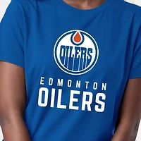 Women's Champion  Royal Edmonton Oilers Wordmark Lockup T-Shirt