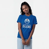 Women's Champion  Royal Edmonton Oilers Wordmark Lockup T-Shirt